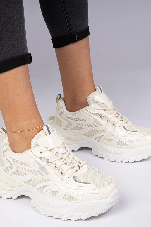 Sneakers sportive beige con suola...