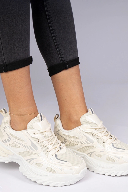 Sneakers sportive beige con suola...