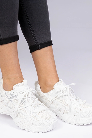 Sneakers stilose bianche con suola massiccia Lukaro 2