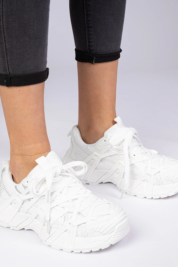 Sneakers bianche con suola...