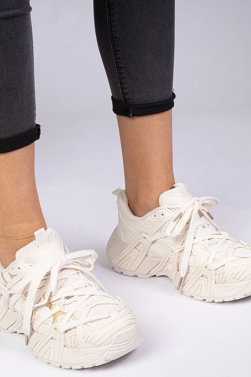 Sneakers beige con suola massiccia Telda