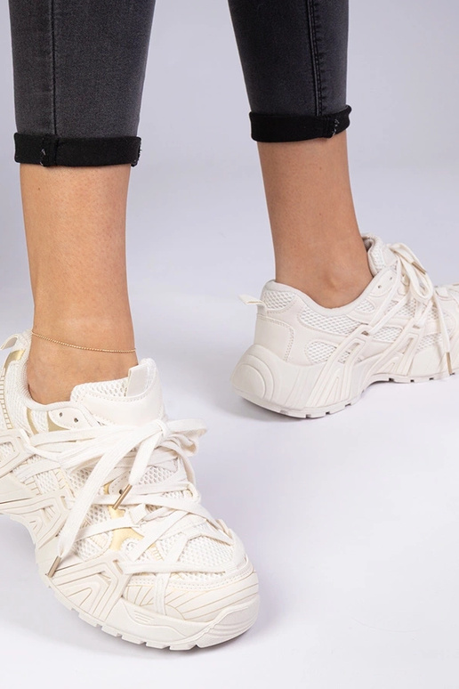 Sneakers beige con suola massiccia Telda