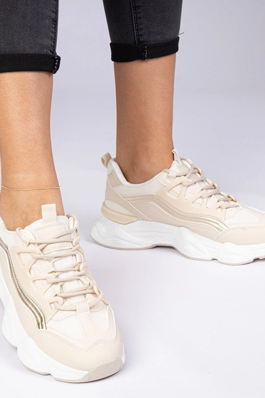 Sneakers beige da donna con dettaglio...