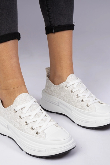 Scarpe da ginnastica bianche da donna in pizzo Katerin