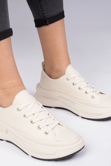 Scarpe da ginnastica beige da donna in tessuto Katerin