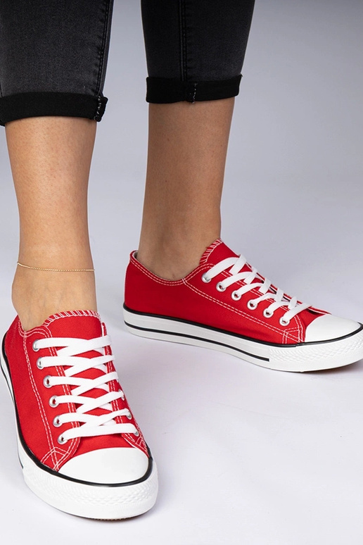 Trampki classiche da donna rosse Menfis