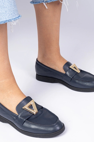 Mokasyny da donna blu scuro con decorazione elegante Viletta