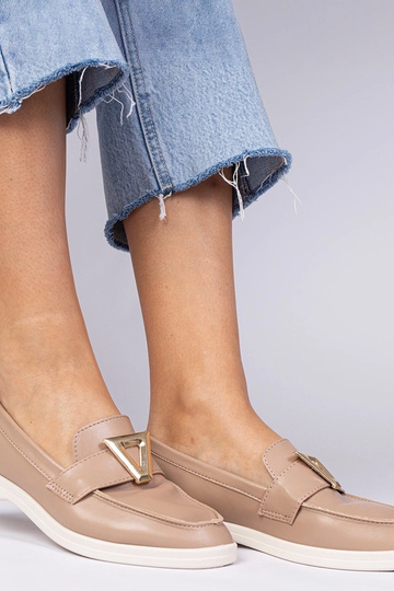 Mokasyny da donna beige scuro con decorazione elegante Viletta 2