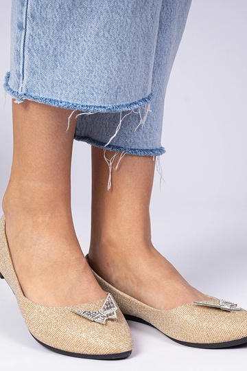 Ballerine oro da donna con glitter e farfalla Denny 2