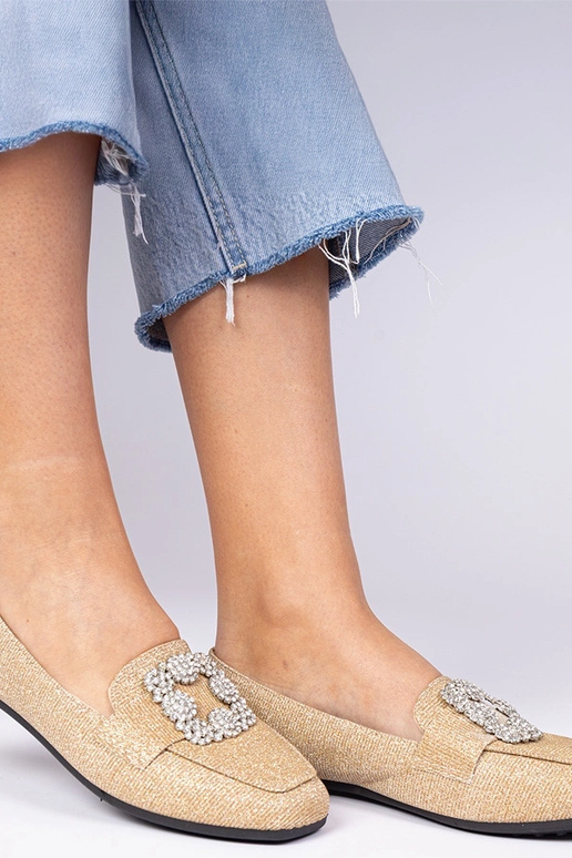 Mokasyny dorati glitterati con...