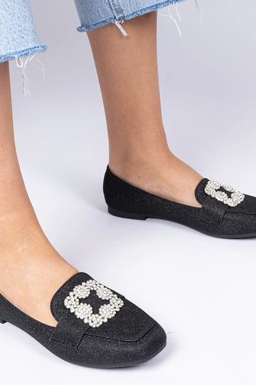 Mokasyny neri glitterati con zirconi Sawelia