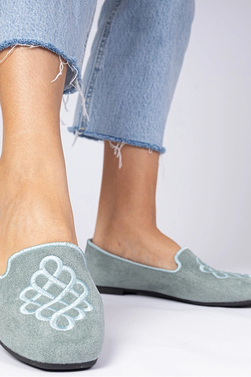 Ballerine verdi da donna in camoscio...