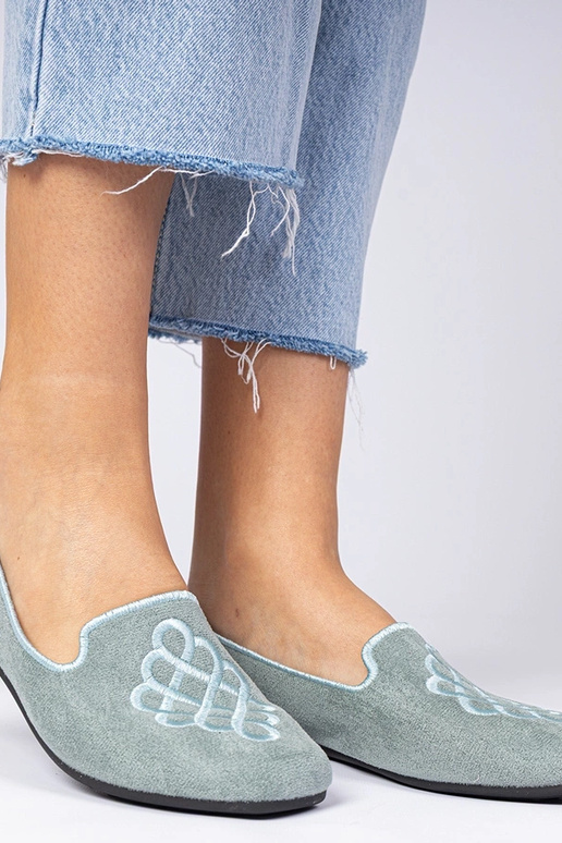 Ballerine verdi da donna in camoscio...