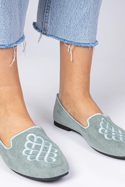 Ballerine verdi da donna in camoscio...