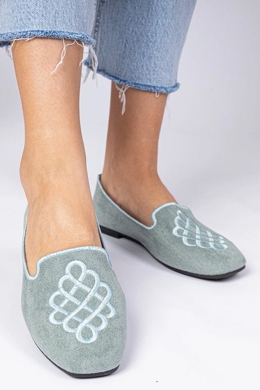 Ballerine verdi da donna in camoscio...