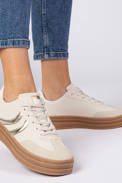 Sneakers da donna sportive beige con...