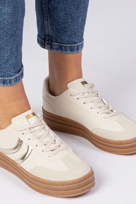 Sneakers da donna sportive beige con...