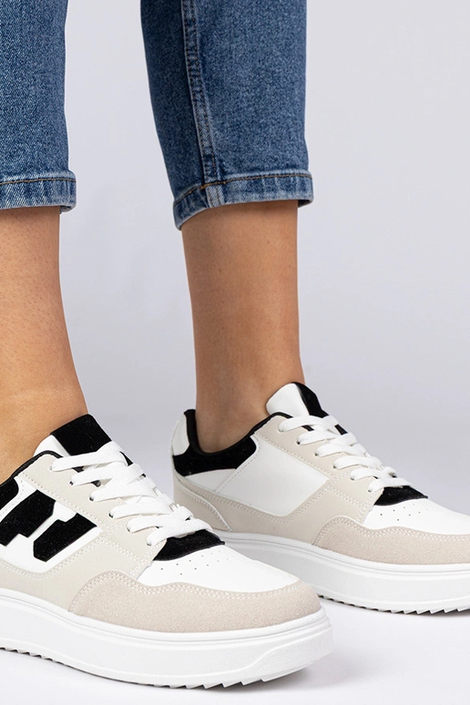 Sneakers bianche e nere da donna Lavria