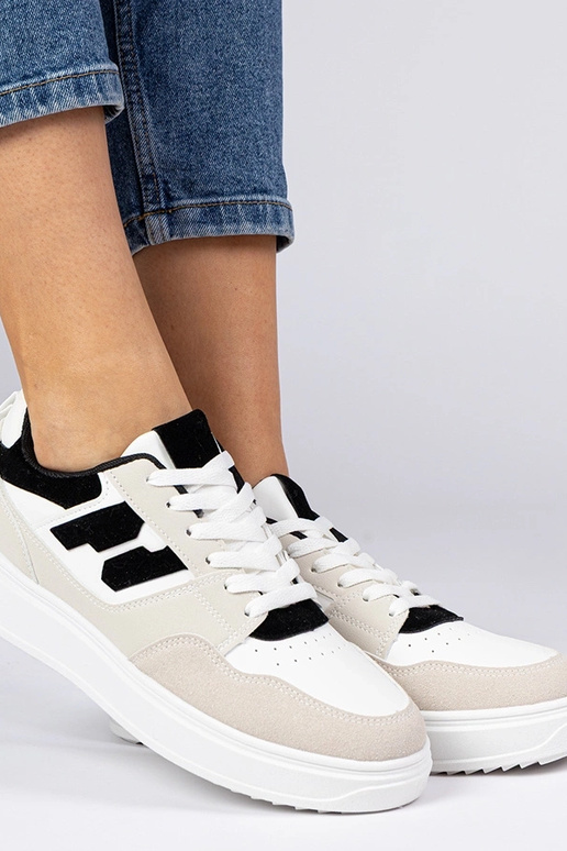 Sneakers bianche e nere da donna Lavria