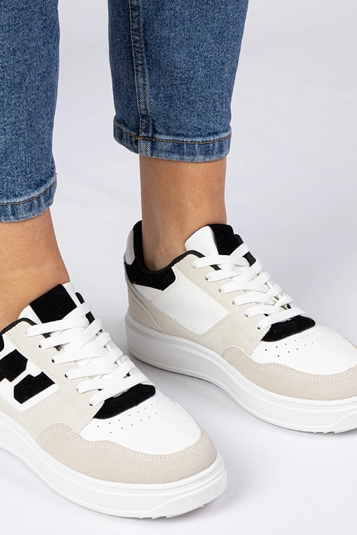 Sneakers bianche e nere da donna Lavria