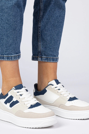 Sneakers bianche e blu da donna Lavria 2