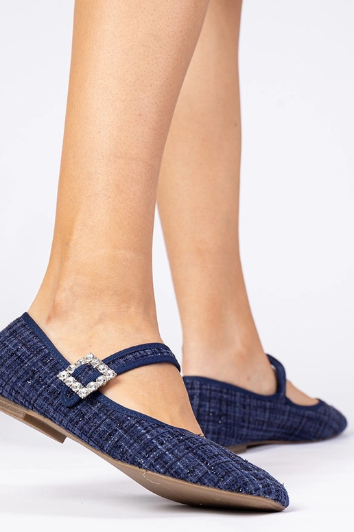 Ballerine blu da donna con fibbia e...
