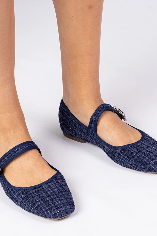 Ballerine blu da donna con fibbia e...