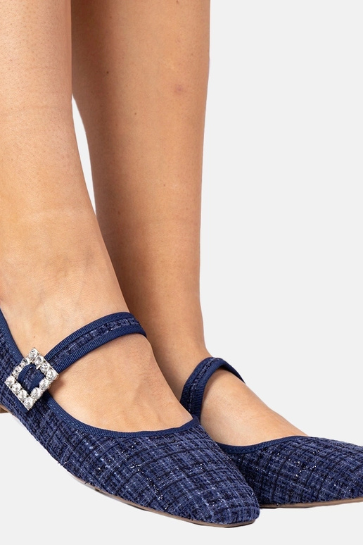 Ballerine blu da donna con fibbia e...