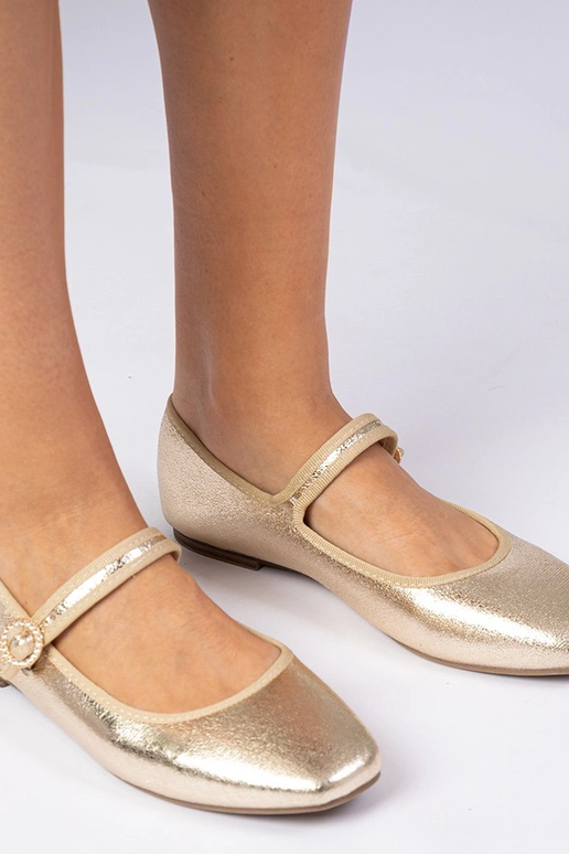 Ballerine oro da donna con zirconi...