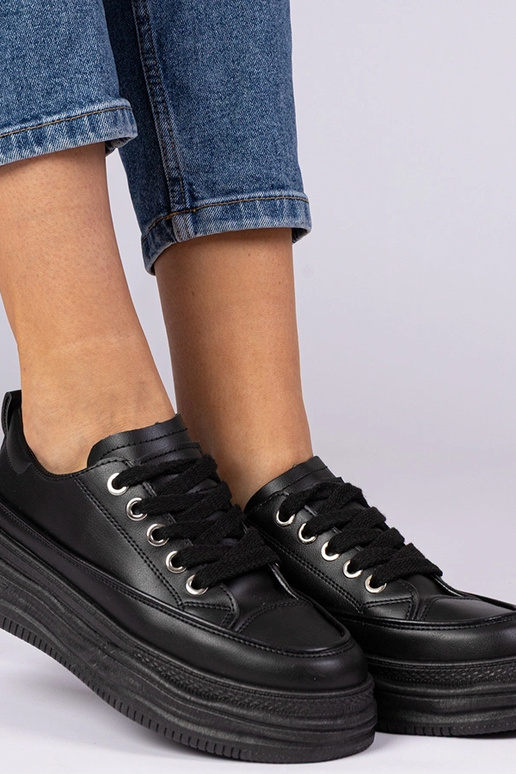 Trampki nere femminili nere Selina