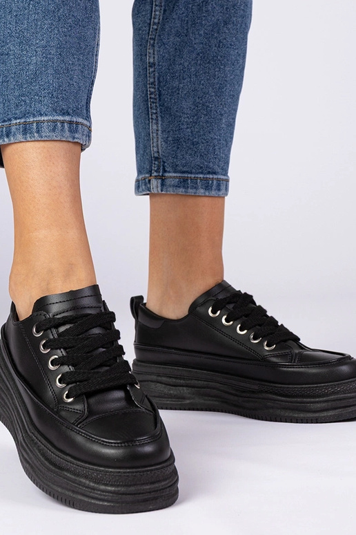 Trampki nere femminili nere Selina