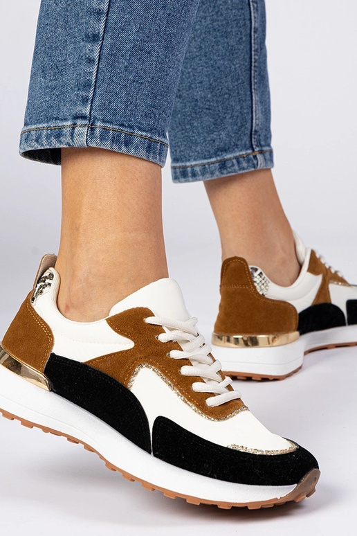 Sneakers femminili bianco-nero con...