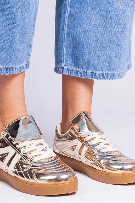 Sneakers dorate da donna verniciate...