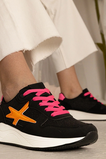 Sneakers sportive da donna nere con glitter Kaletti 2