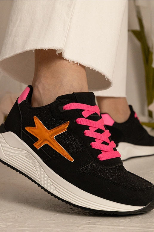 Sneakers sportive da donna nere con...