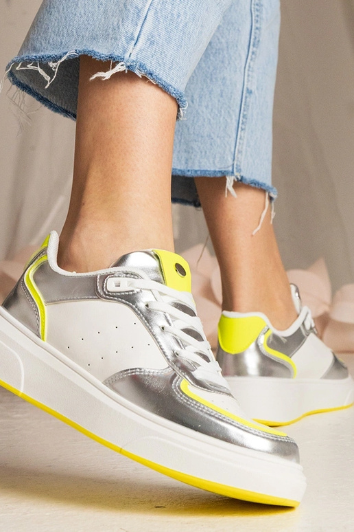 Sneakers da donna argento con...