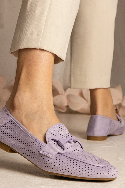 Mocassini da donna viola traforati...
