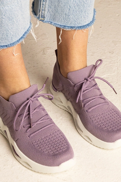 Sneakers viola con gambale a calza...