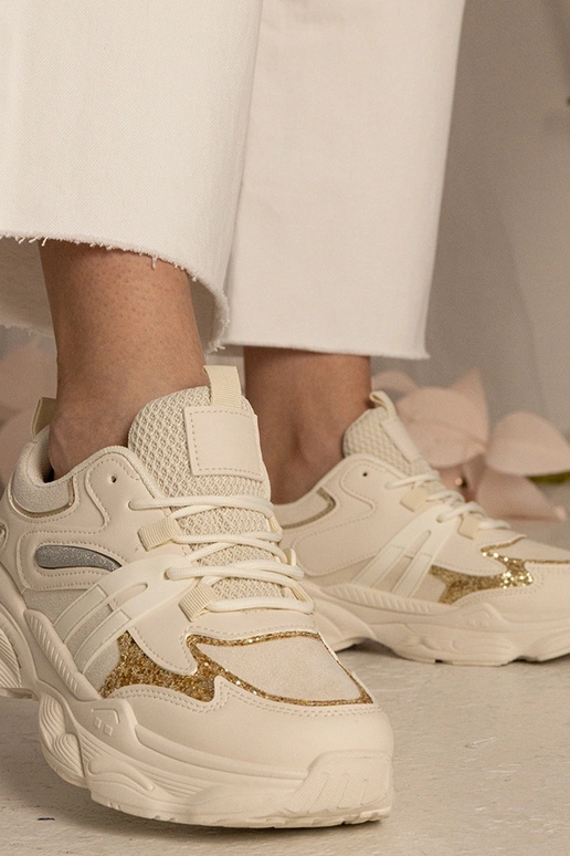 Sneakers beige donna sportive con...