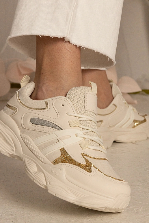 Sneakers beige donna sportive con...