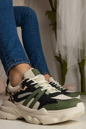 Sneakers verdi donna sportive con glitter Maleda
