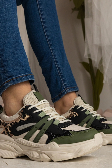 Sneakers verdi donna sportive con glitter Maleda 2