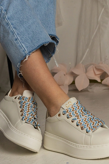 Sneakers beige donna con...