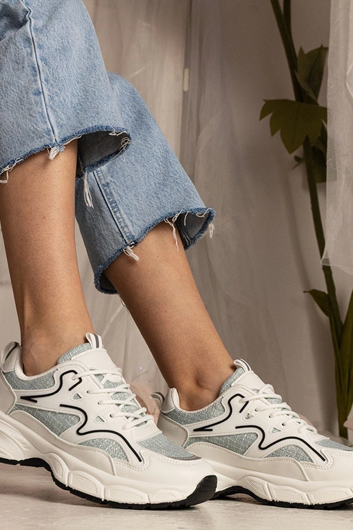 Sneakers bianchi e verdi donna...