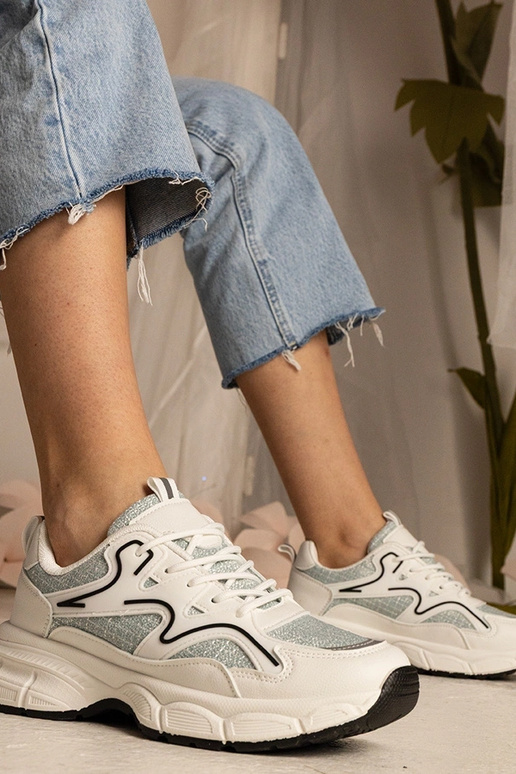 Sneakers bianchi e verdi donna...