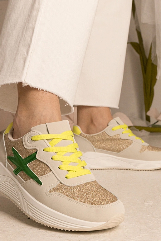 Sneakers beige donna sportive con...