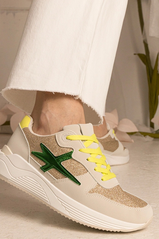 Sneakers beige donna sportive con...