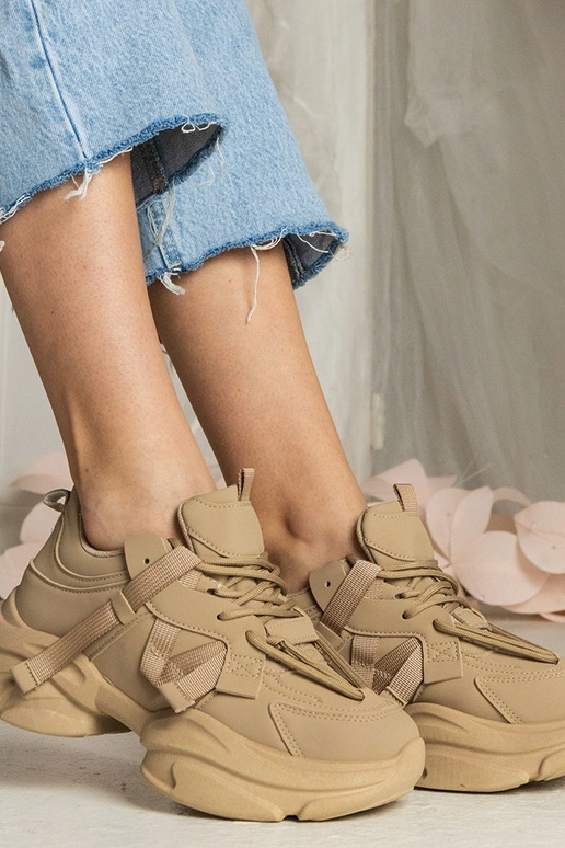 Sneakers marroni da donna massicce...