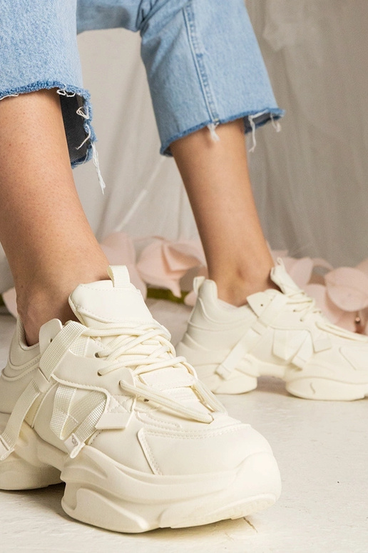 Sneakers beige da donna massicce...