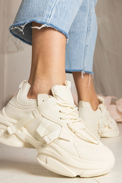 Sneakers beige da donna massicce...